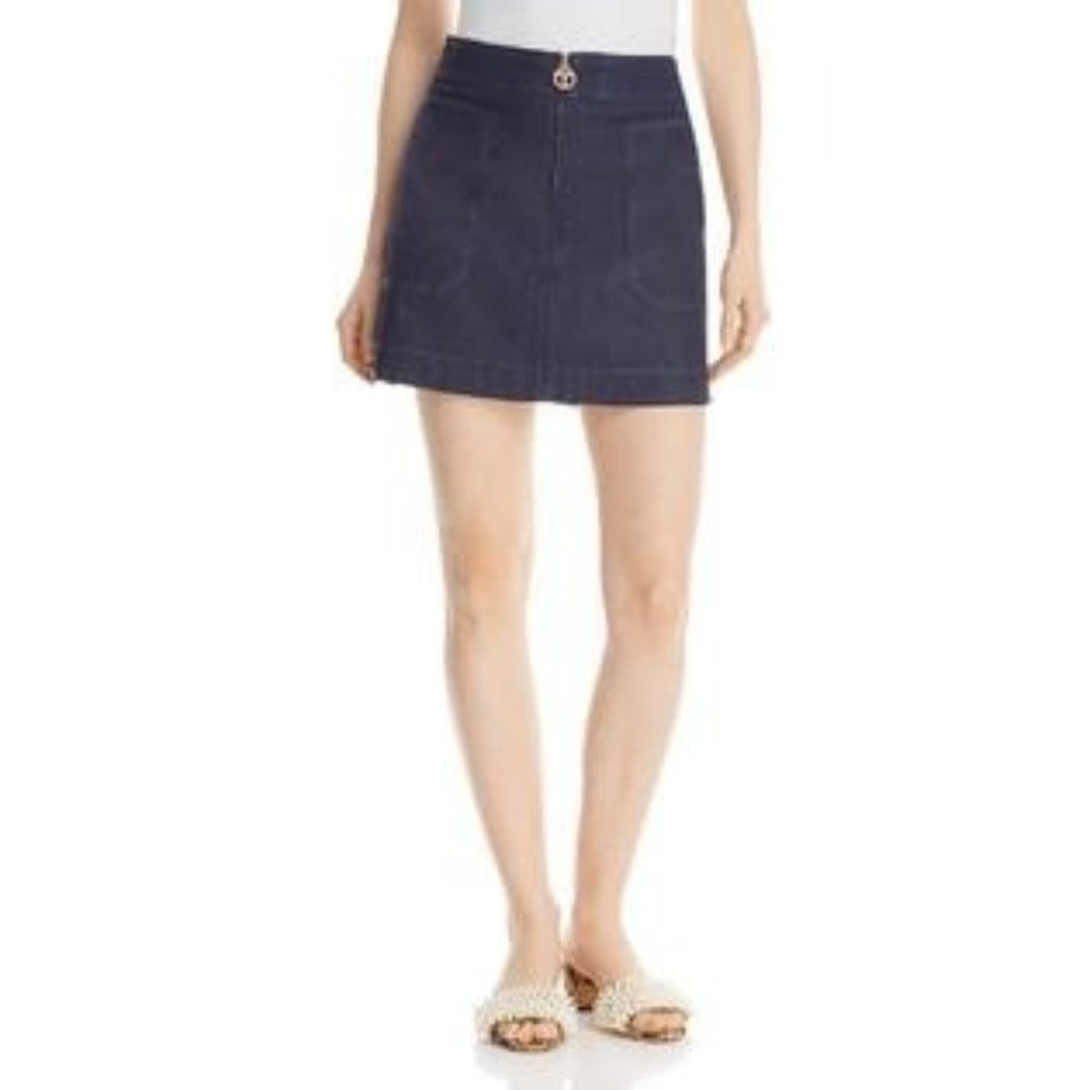 NWT Tory Burch Elise Mini Skirt in Resin Rinse Size 10